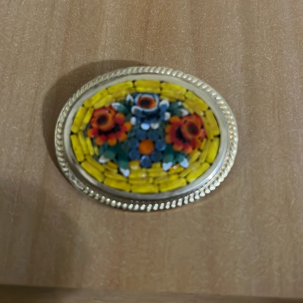 Vintage Micro Mosaic Brooch